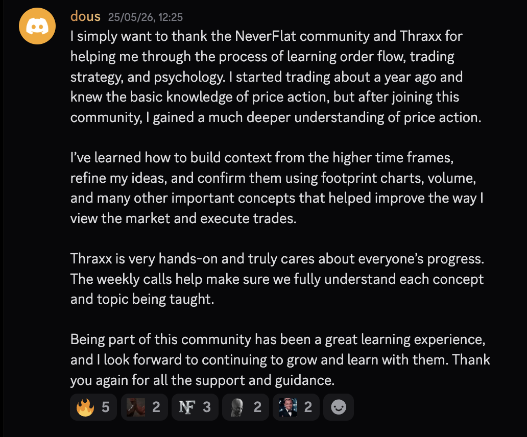 Student testimonial - NeverFlat community thanks